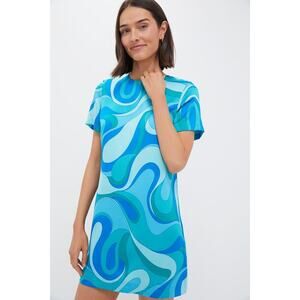 HYACINTH HOUSE Blue Retro Geo Duffy Mini Dress Size XS NWT